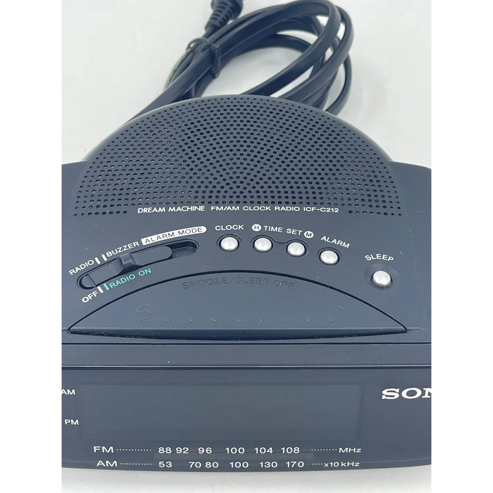 Sony Dream Machine AM/FM Dual Alarm Digital Clock Radio Black ICF-C212‎ Works